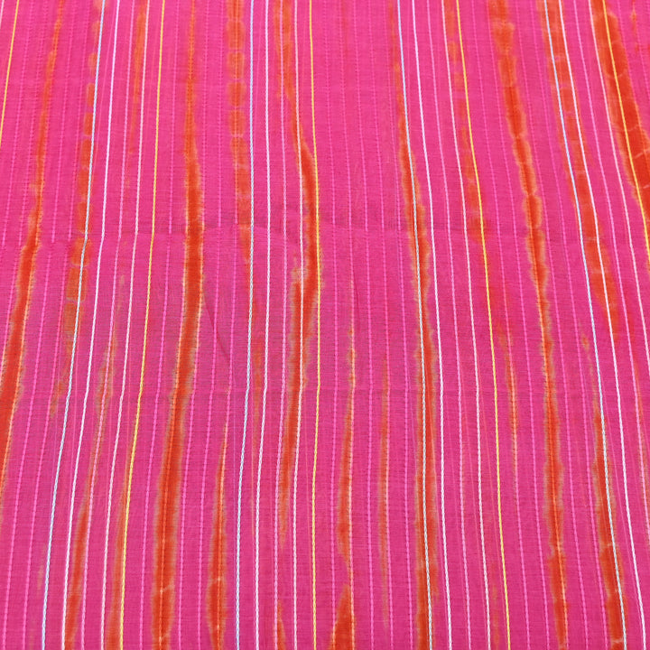 Tie & Dye Mul Chanderi Fabric with Thread Stripe Work – Lightweight Summer Designer Fabric MF05605-10