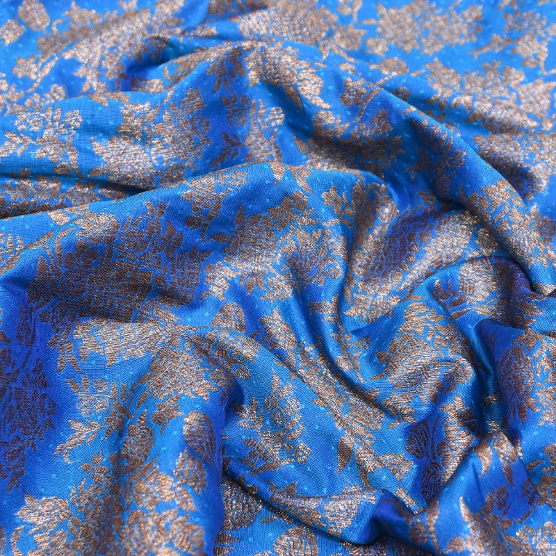 Premium Katan Meena Zari Booti Brocade Fabric | Designer Ethnic Wear Material | H00425-10