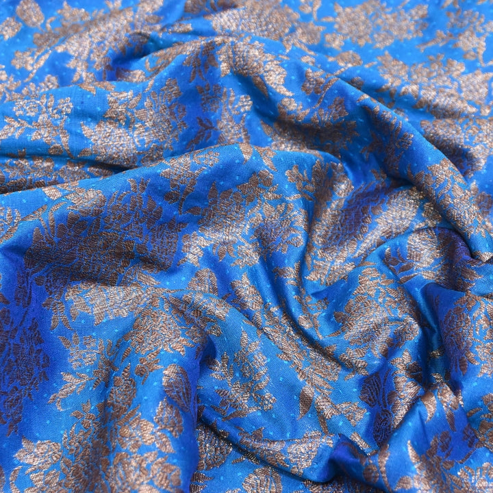 Premium Katan Meena Zari Booti Brocade Fabric | Designer Ethnic Wear Material | H00425-10