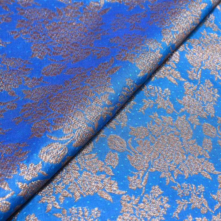 Premium Katan Meena Zari Booti Brocade Fabric | Designer Ethnic Wear Material | H00425-10