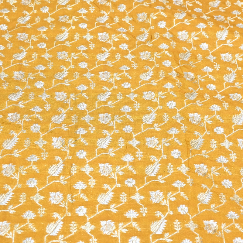Premium Silk Alfi Zari Brocade Floral Jaal Fabric | Designer Ethnic Wear Material | AS1856-4
