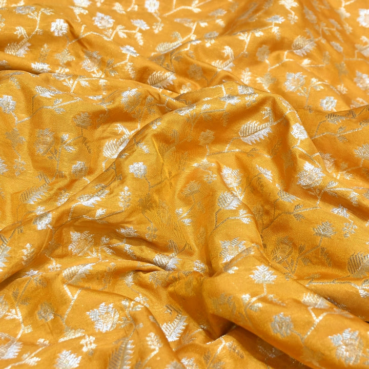 Premium Silk Alfi Zari Brocade Floral Jaal Fabric | Designer Ethnic Wear Material | AS1856-4