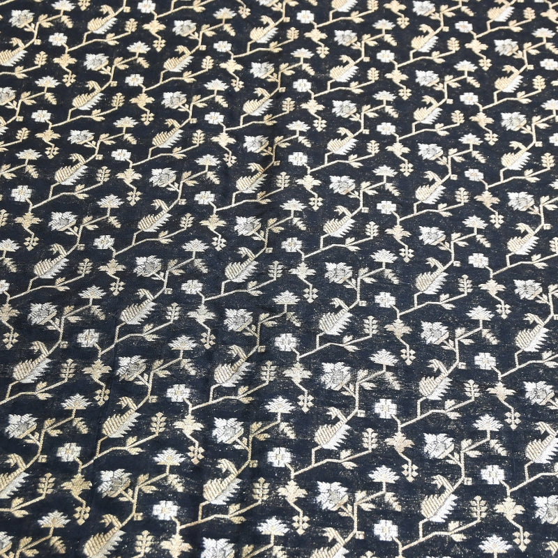 Premium Silk Alfi Zari Brocade Floral Jaal Fabric | Designer Ethnic Wear Material | AS1856-5