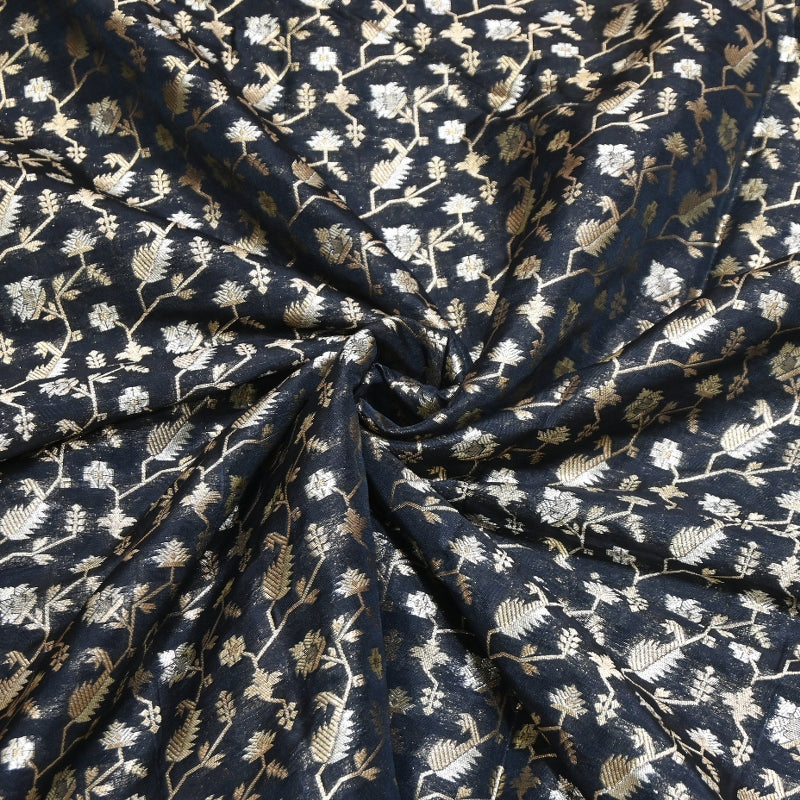 Premium Silk Alfi Zari Brocade Floral Jaal Fabric | Designer Ethnic Wear Material | AS1856-5