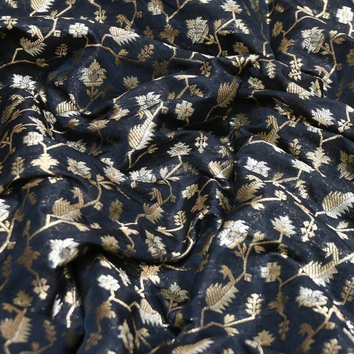 Premium Silk Alfi Zari Brocade Floral Jaal Fabric | Designer Ethnic Wear Material | AS1856-5