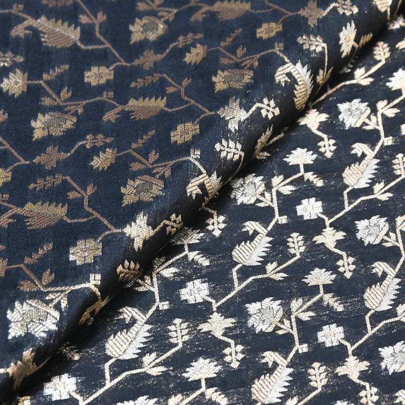 Premium Silk Alfi Zari Brocade Floral Jaal Fabric | Designer Ethnic Wear Material | AS1856-5