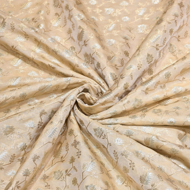 Premium Silk Alfi Zari Brocade Floral Jaal Fabric | Designer Ethnic Wear Material | AS1856-11