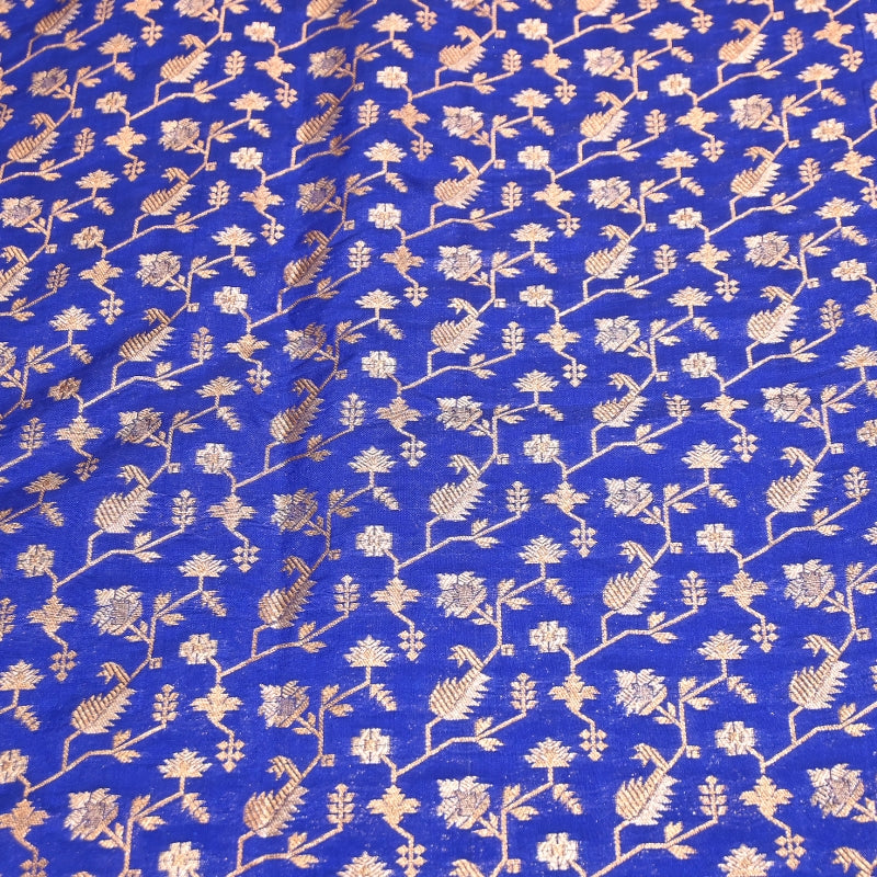 Premium Silk Alfi Zari Brocade Floral Jaal Fabric | Designer Ethnic Wear Material | AS1856-9