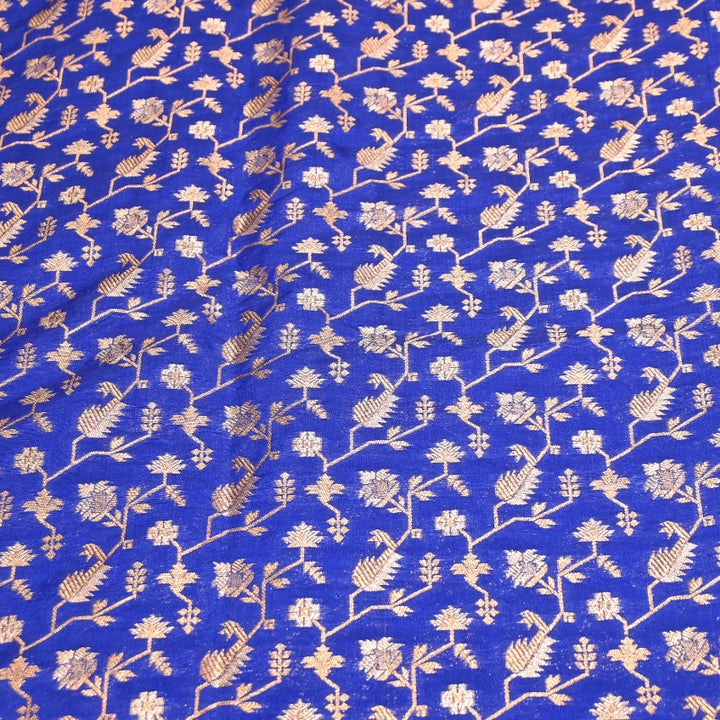 Premium Silk Alfi Zari Brocade Floral Jaal Fabric | Designer Ethnic Wear Material | AS1856-9