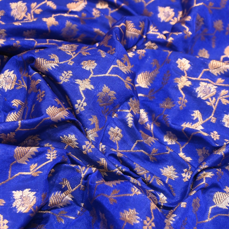 Premium Silk Alfi Zari Brocade Floral Jaal Fabric | Designer Ethnic Wear Material | AS1856-9