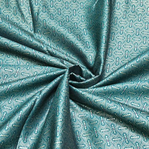 Katan Silk Meena Embossed Brocade Fabric – Premium Designer Zari Fabric - AMB425-1