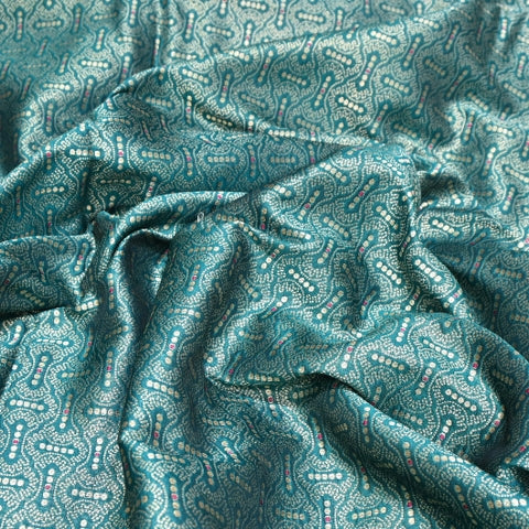 Katan Silk Meena Embossed Brocade Fabric – Premium Designer Zari Fabric - AMB425-1