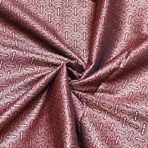 Katan Silk Meena Embossed Brocade Fabric – Premium Designer Zari Fabric - AMB425-3
