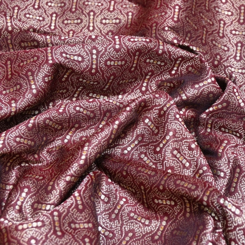 Katan Silk Meena Embossed Brocade Fabric – Premium Designer Zari Fabric - AMB425-3