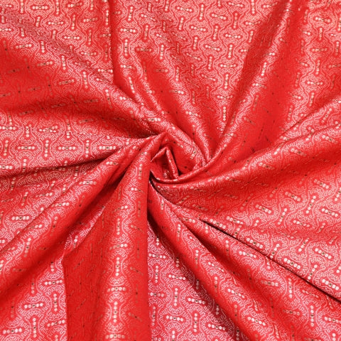 Katan Silk Meena Embossed Brocade Fabric – Premium Designer Zari Fabric - AMB425-4