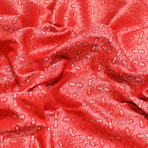 Katan Silk Meena Embossed Brocade Fabric – Premium Designer Zari Fabric - AMB425-4