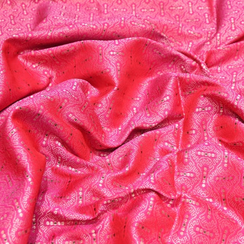 Katan Silk Meena Embossed Brocade Fabric – Premium Designer Zari Fabric - AMB425-8