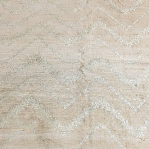 Luxurious Raw Silk Zari Brocade Fabric With Intricate Golden Zari Weaving - 001595-06