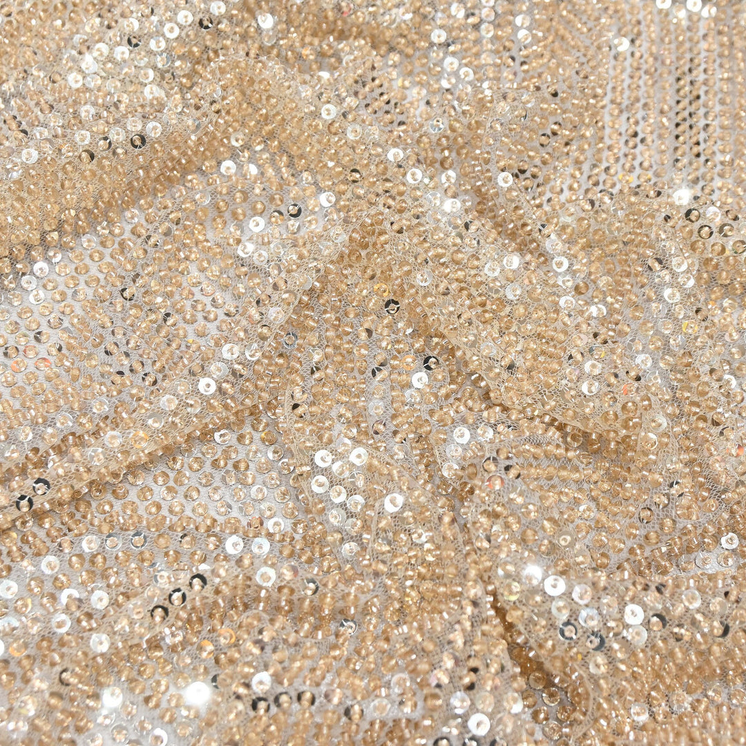 Luxury Imported Heavy Sequins Embroidered Net Fabric - MBL923-02