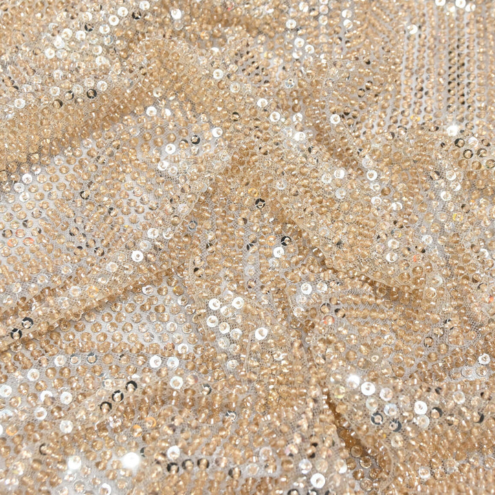 Luxury Imported Heavy Sequins Embroidered Net Fabric - MBL923-02