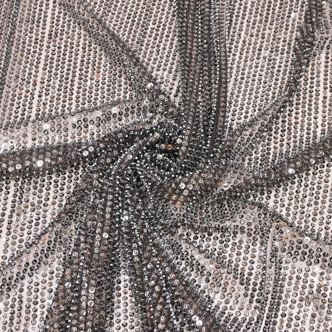 Luxury Imported Heavy Sequins Embroidered Net Fabric - MBL923-03