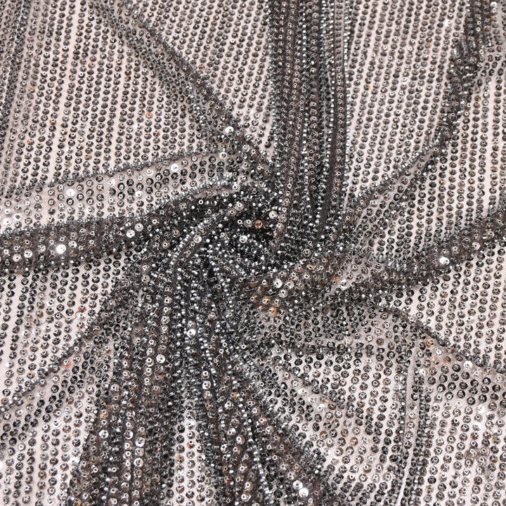 Luxury Imported Heavy Sequins Embroidered Net Fabric - MBL923-03
