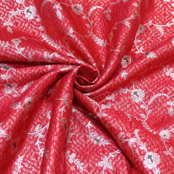 Pure Raw Mango Mina Booti Brocade Fabric – Traditional Woven Designer Fabric - RAW975-2