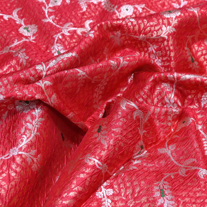 Pure Raw Mango Mina Booti Brocade Fabric – Traditional Woven Designer Fabric - RAW975-2