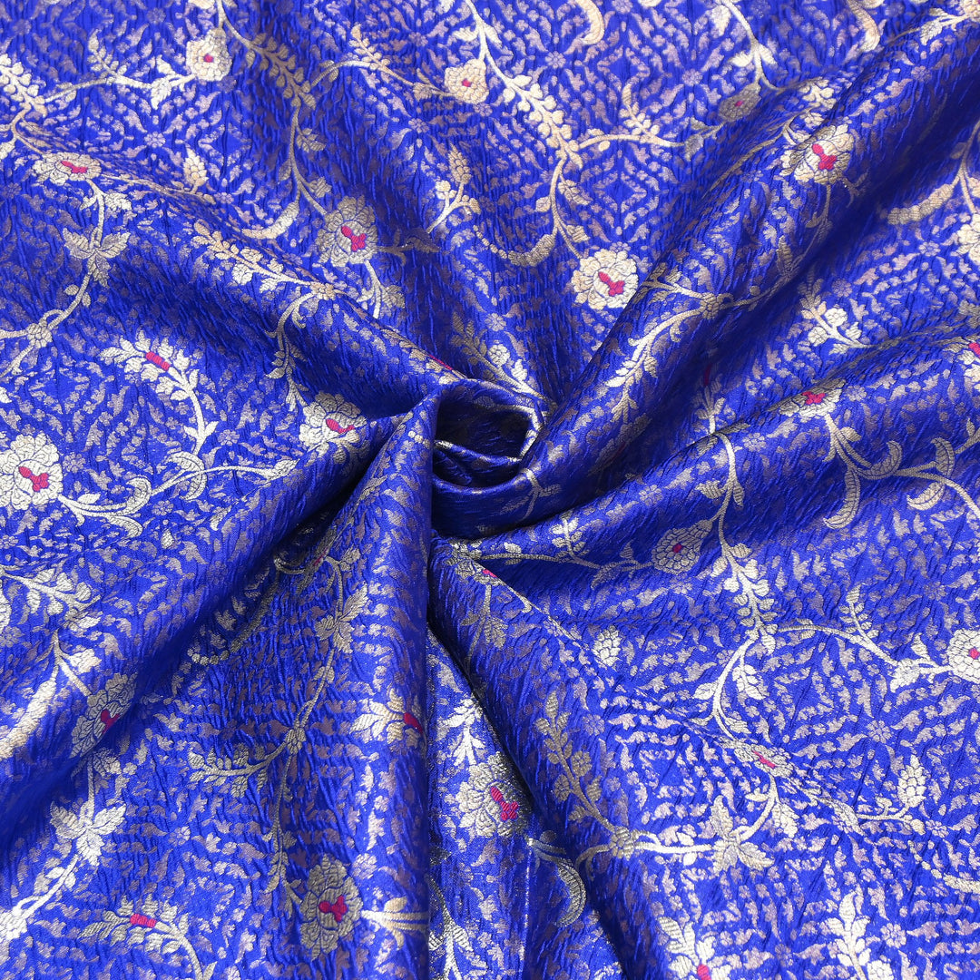 Pure Raw Mango Mina Booti Brocade Fabric – Traditional Woven Designer Fabric - RAW975-4