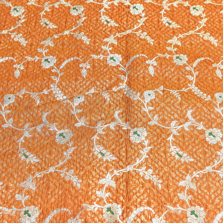 Pure Raw Mango Mina Booti Brocade Fabric – Traditional Woven Designer Fabric - RAW975-5