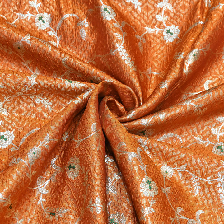 Pure Raw Mango Mina Booti Brocade Fabric – Traditional Woven Designer Fabric - RAW975-5