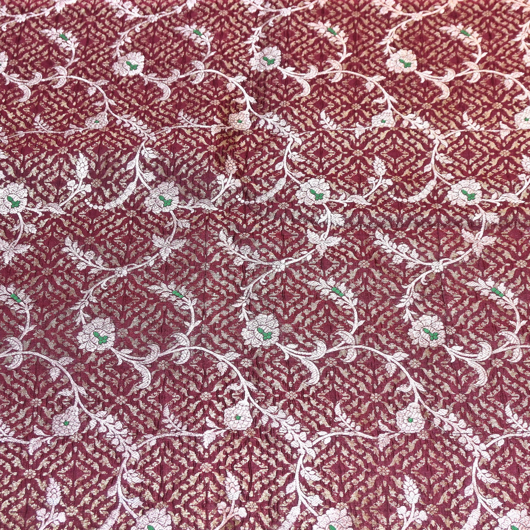Pure Raw Mango Mina Booti Brocade Fabric – Traditional Woven Designer Fabric - RAW975-6
