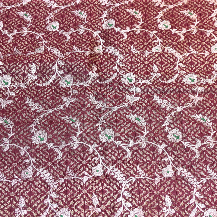 Pure Raw Mango Mina Booti Brocade Fabric – Traditional Woven Designer Fabric - RAW975-6