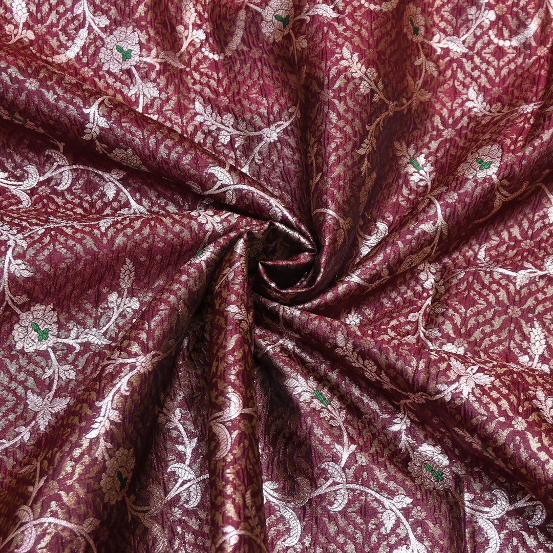 Pure Raw Mango Mina Booti Brocade Fabric – Traditional Woven Designer Fabric - RAW975-6