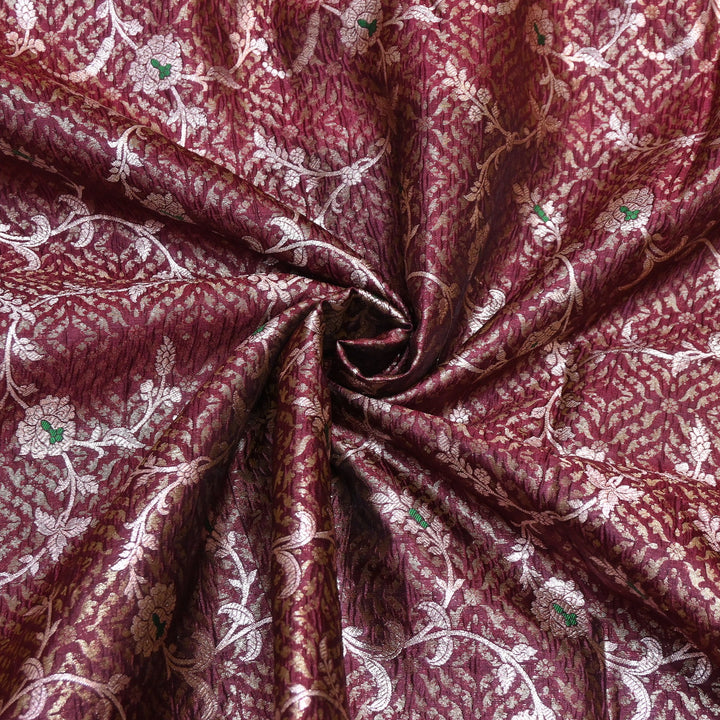 Pure Raw Mango Mina Booti Brocade Fabric – Traditional Woven Designer Fabric - RAW975-6
