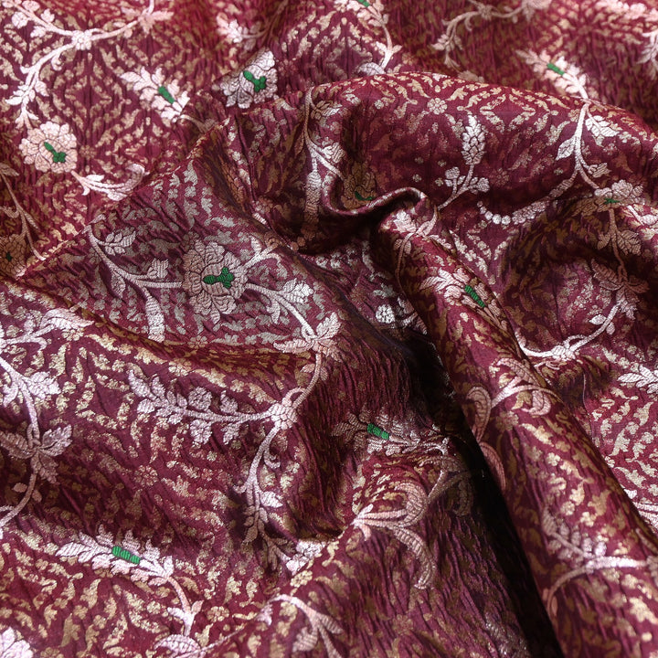 Pure Raw Mango Mina Booti Brocade Fabric – Traditional Woven Designer Fabric - RAW975-6
