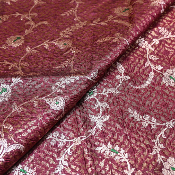 Pure Raw Mango Mina Booti Brocade Fabric – Traditional Woven Designer Fabric - RAW975-6