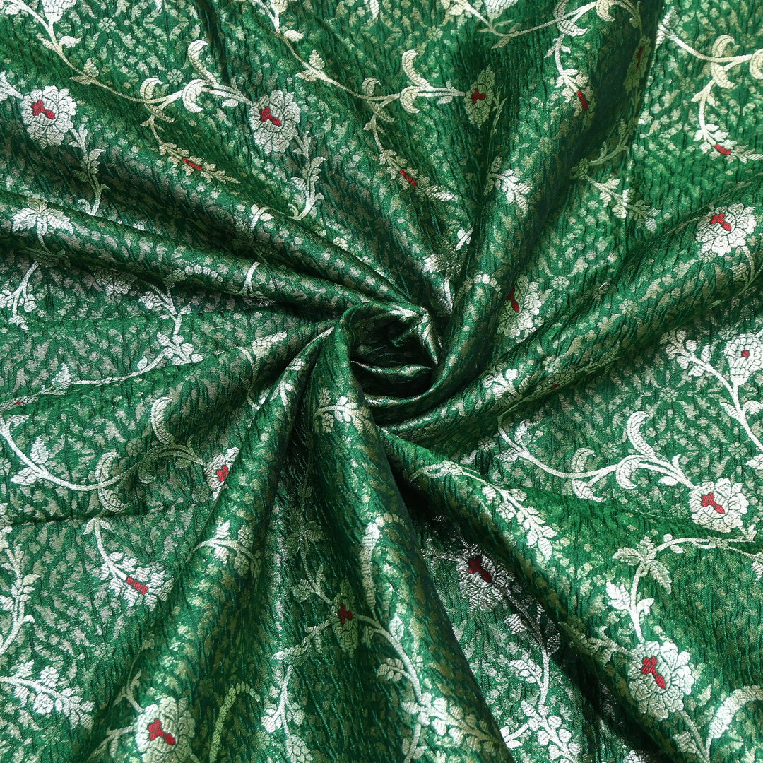 Pure Raw Mango Mina Booti Brocade Fabric – Traditional Woven Designer Fabric - RAW975-7