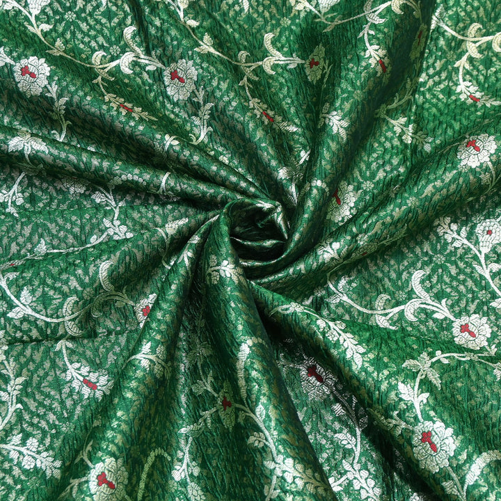 Pure Raw Mango Mina Booti Brocade Fabric – Traditional Woven Designer Fabric - RAW975-7