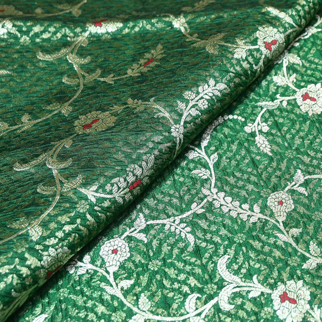 Pure Raw Mango Mina Booti Brocade Fabric – Traditional Woven Designer Fabric - RAW975-7
