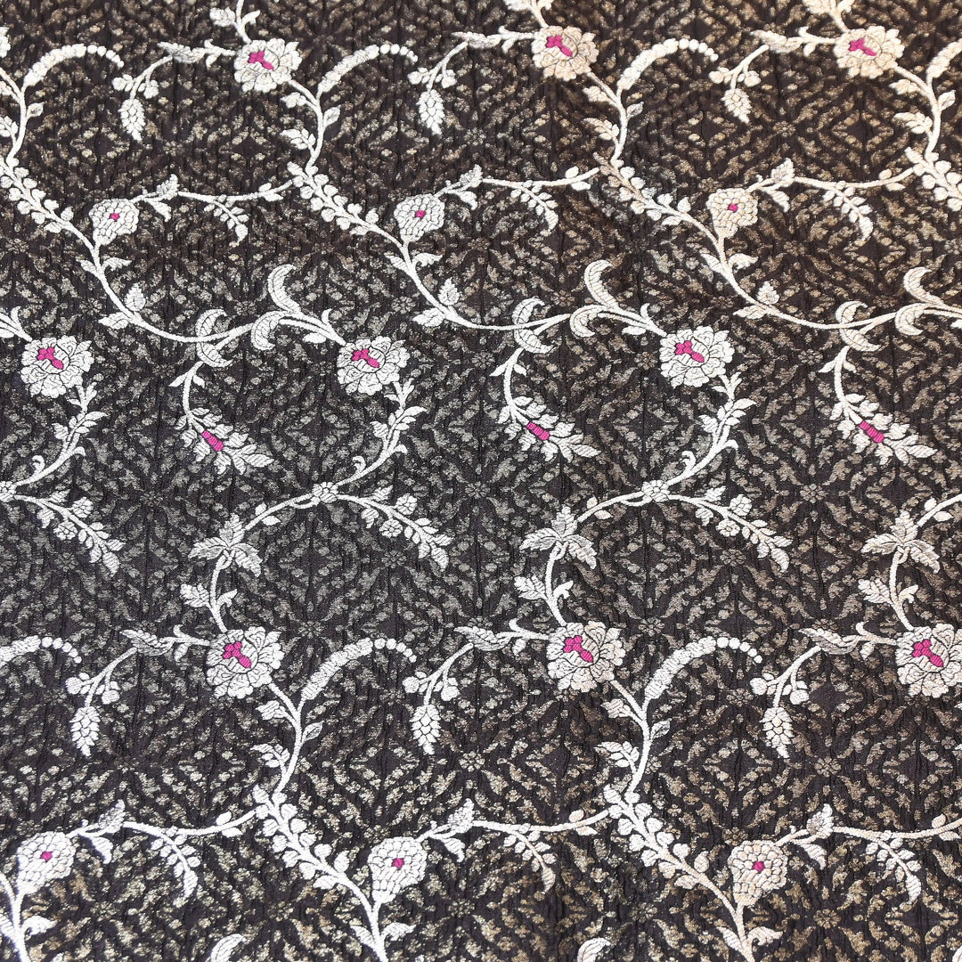 Pure Raw Mango Mina Booti Brocade Fabric – Traditional Woven Designer Fabric - RAW975-8