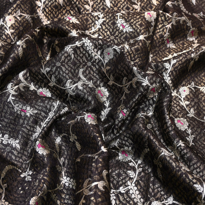Pure Raw Mango Mina Booti Brocade Fabric – Traditional Woven Designer Fabric - RAW975-8