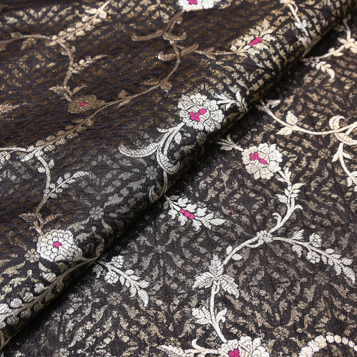 Pure Raw Mango Mina Booti Brocade Fabric – Traditional Woven Designer Fabric - RAW975-8