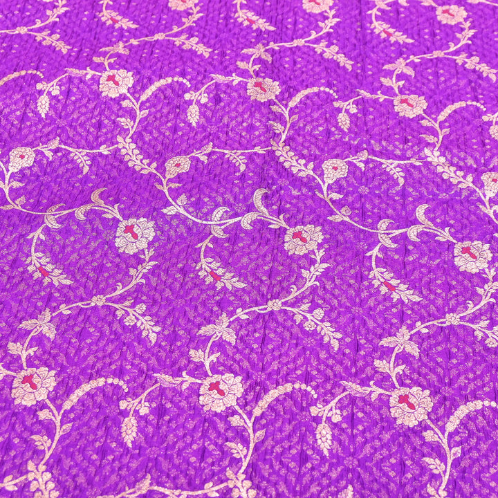 Pure Raw Mango Mina Booti Brocade Fabric – Traditional Woven Designer Fabric - RAW975-9