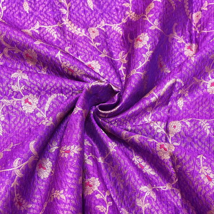 Pure Raw Mango Mina Booti Brocade Fabric – Traditional Woven Designer Fabric - RAW975-9