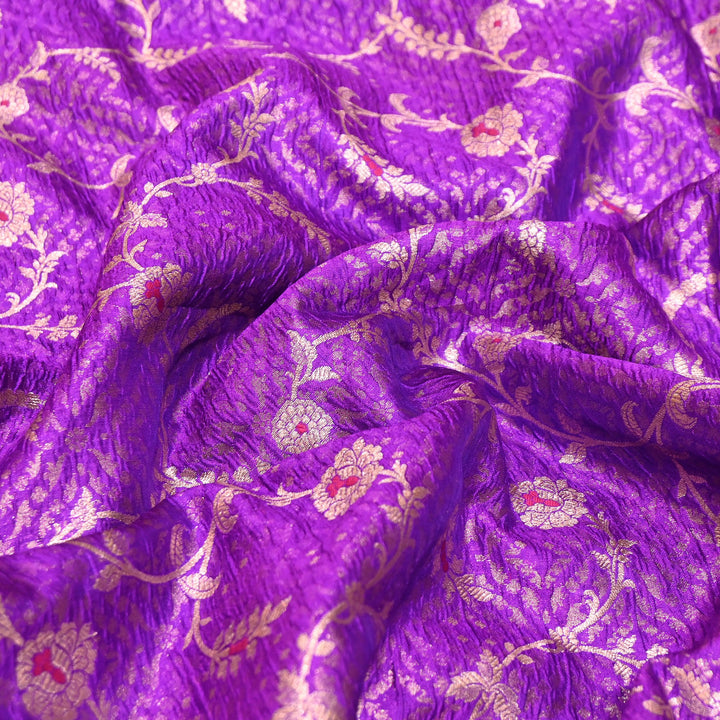 Pure Raw Mango Mina Booti Brocade Fabric – Traditional Woven Designer Fabric - RAW975-9