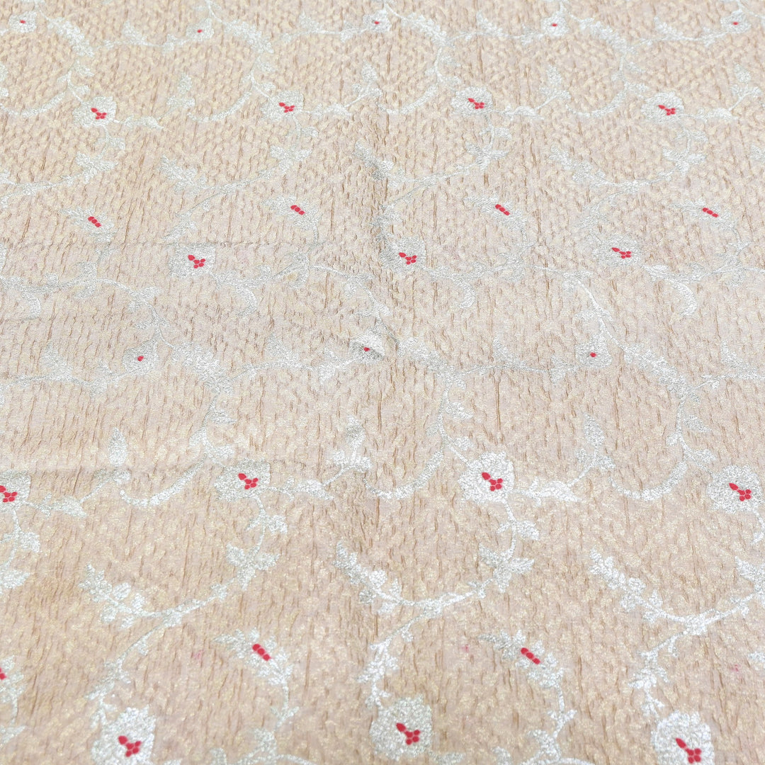 Pure Raw Mango Mina Booti Brocade Fabric – Traditional Woven Designer Fabric - RAW975-10