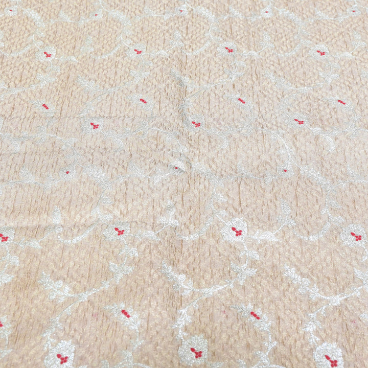 Pure Raw Mango Mina Booti Brocade Fabric – Traditional Woven Designer Fabric - RAW975-10