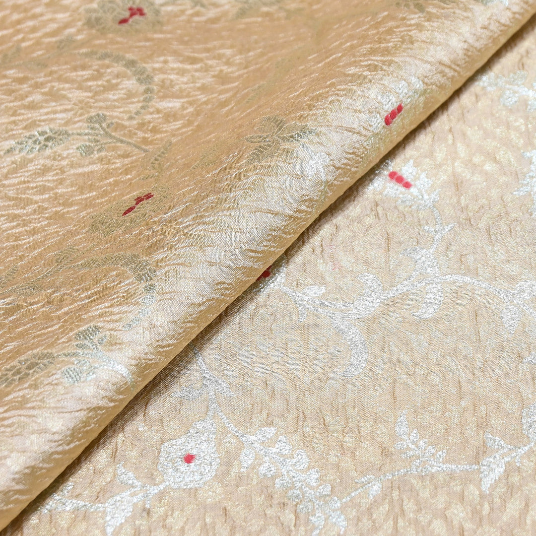 Pure Raw Mango Mina Booti Brocade Fabric – Traditional Woven Designer Fabric - RAW975-10