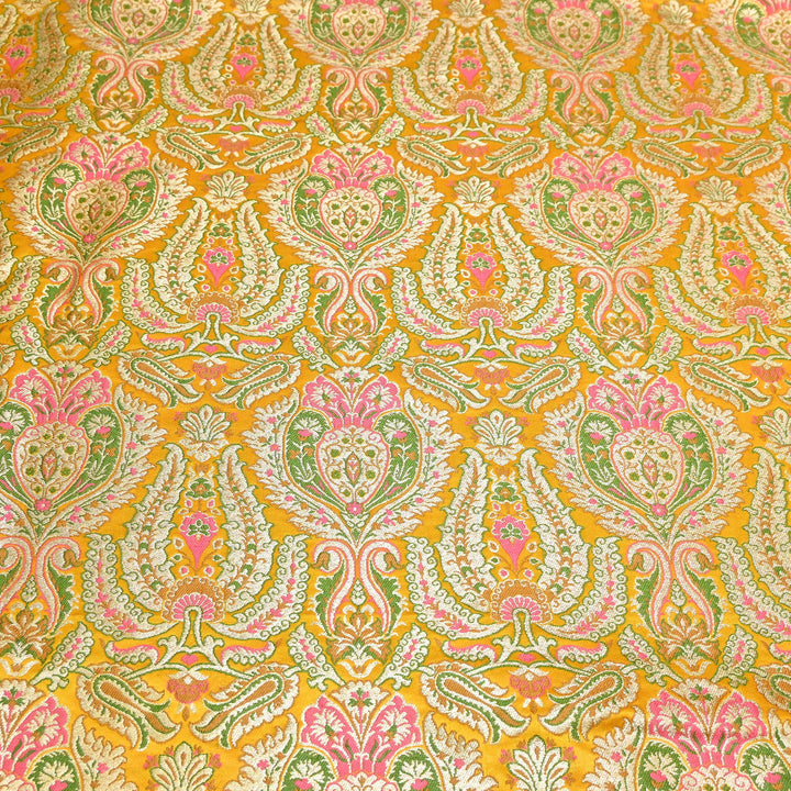 Luxury Satin Kimkhab Meena Brocade Fabric – Rich Woven Zari Designer Fabric - HM0600-10
